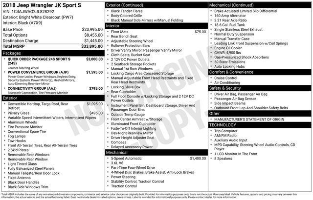 2018 Jeep Wrangler JK Sport — photo 1 of 12