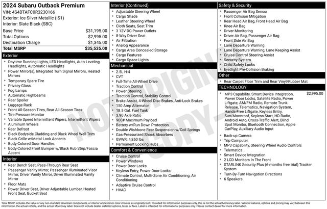 2024 Subaru Outback Premium — photo 1 of 1