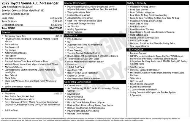 2022 Toyota Sienna XLE — photo 1 of 1