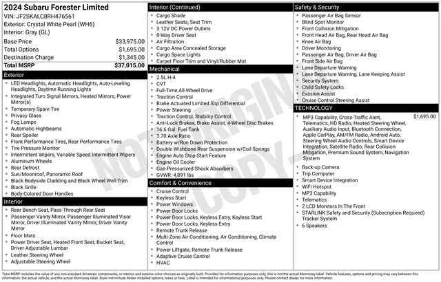 2024 Subaru Forester Limited — photo 1 of 1