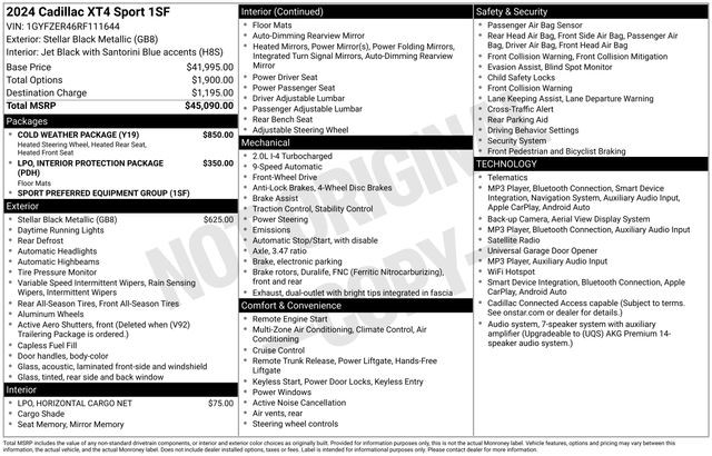 2024 Cadillac XT4 — photo 1 of 1