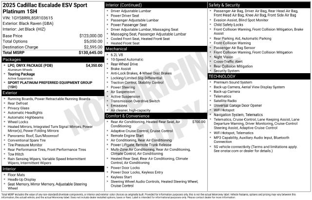 2025 Cadillac Escalade ESV — photo 1 of 1