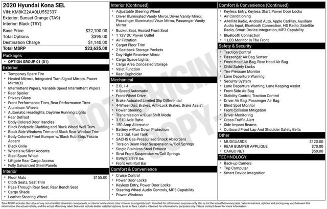 2020 Hyundai Kona SEL FWD