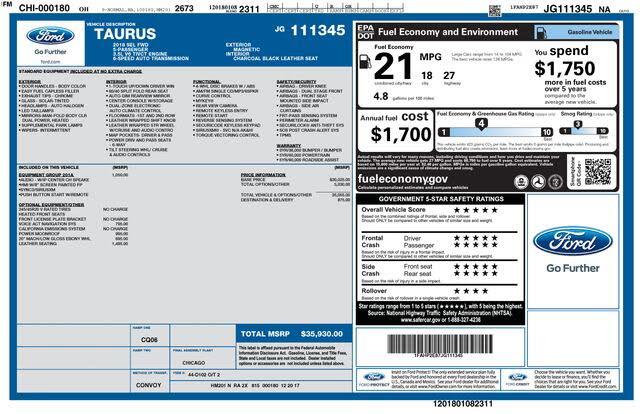 2018 Ford Taurus SEL FWD