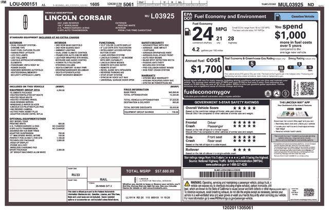 2021 Lincoln Corsair Reserve AWD