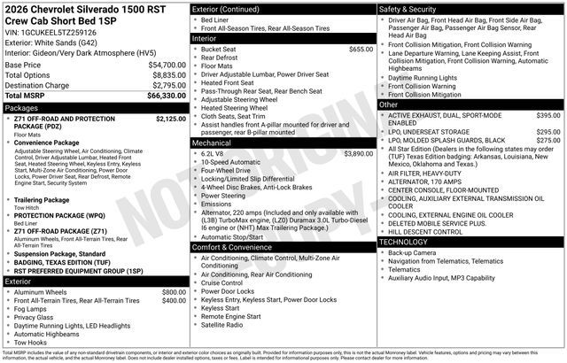 2026 Chevrolet Silverado 1500 RST