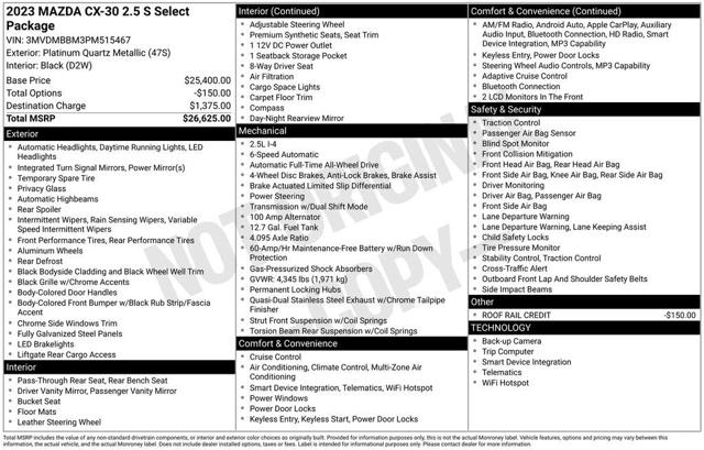 2023 Mazda CX-30 2.5 S Select AWD