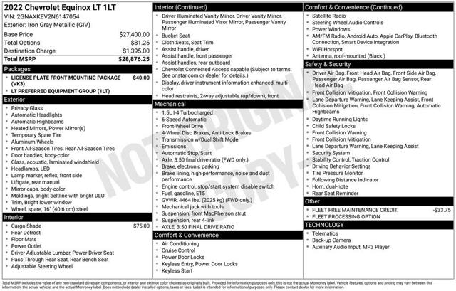 2022 Chevrolet Equinox LT FWD with 1LT
