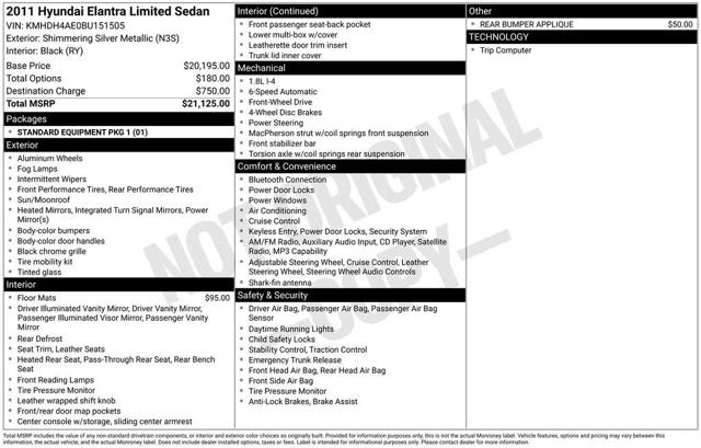 2011 Hyundai Elantra Limited FWD