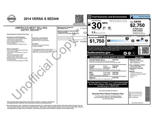 2014 Nissan Versa 1.6 S