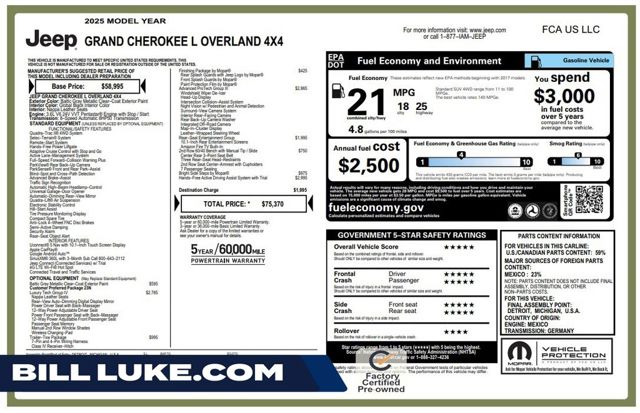 2025 Jeep Grand Cherokee L Overland