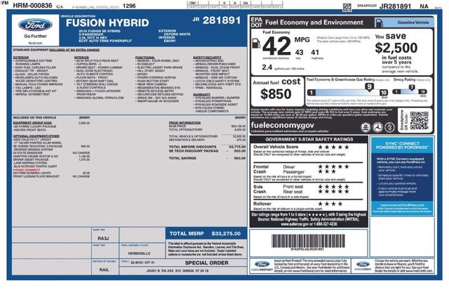 2018 Ford Fusion Hybrid SE FWD