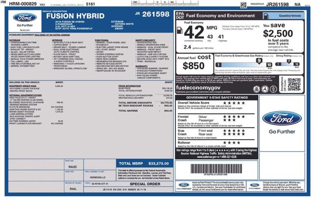 2018 Ford Fusion Hybrid SE FWD
