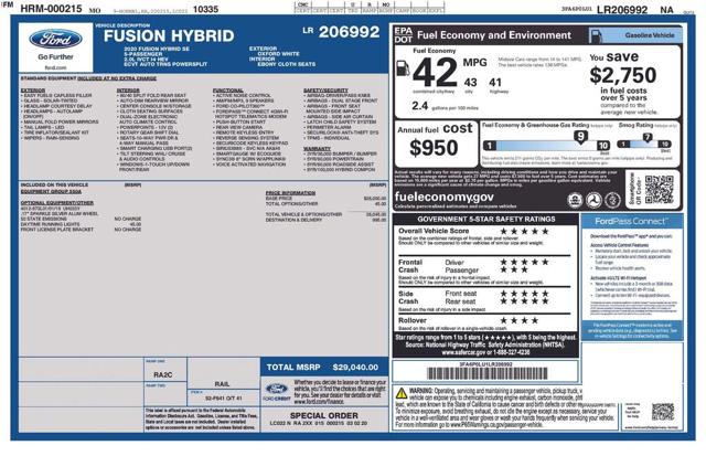 2020 Ford Fusion Hybrid SE FWD