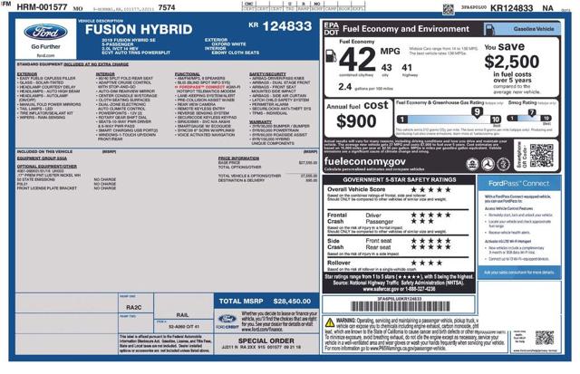 2019 Ford Fusion Hybrid SE FWD