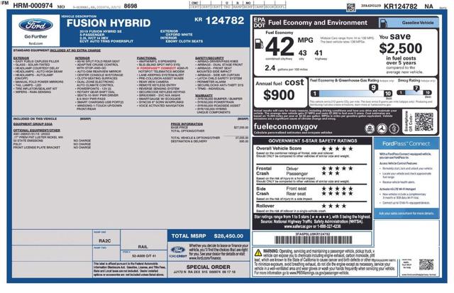 2019 Ford Fusion Hybrid SE FWD