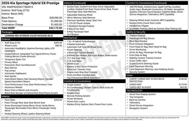 2026 Kia Sportage Hybrid SX-Prestige AWD