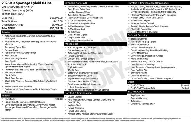 2026 Kia Sportage Hybrid X-Line AWD