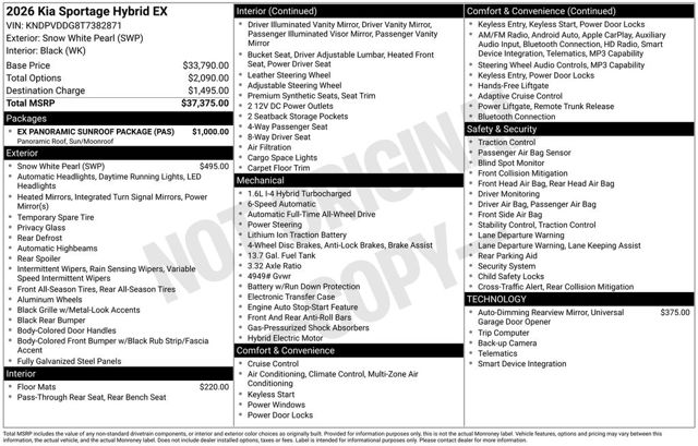 2026 Kia Sportage Hybrid EX AWD