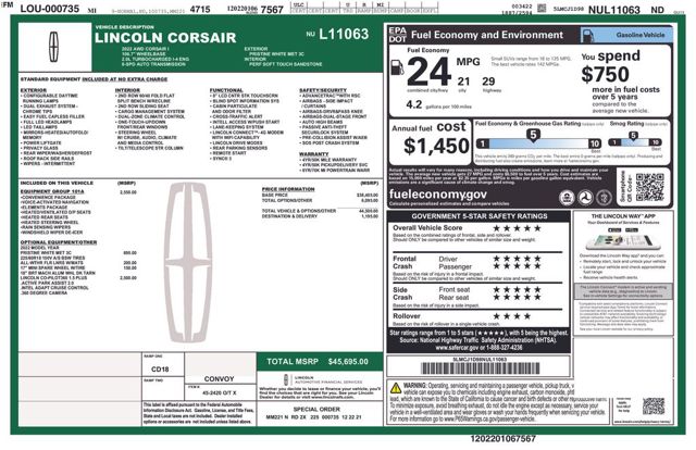 2022 Lincoln Corsair Standard AWD