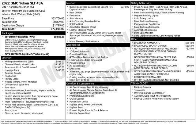 2022 GMC Yukon SLT 4WD