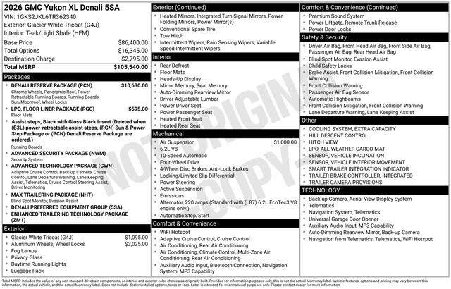 2026 GMC Yukon XL Denali 4WD